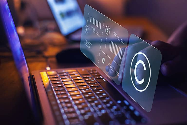 copyright concept, author rights and patented intellectual property