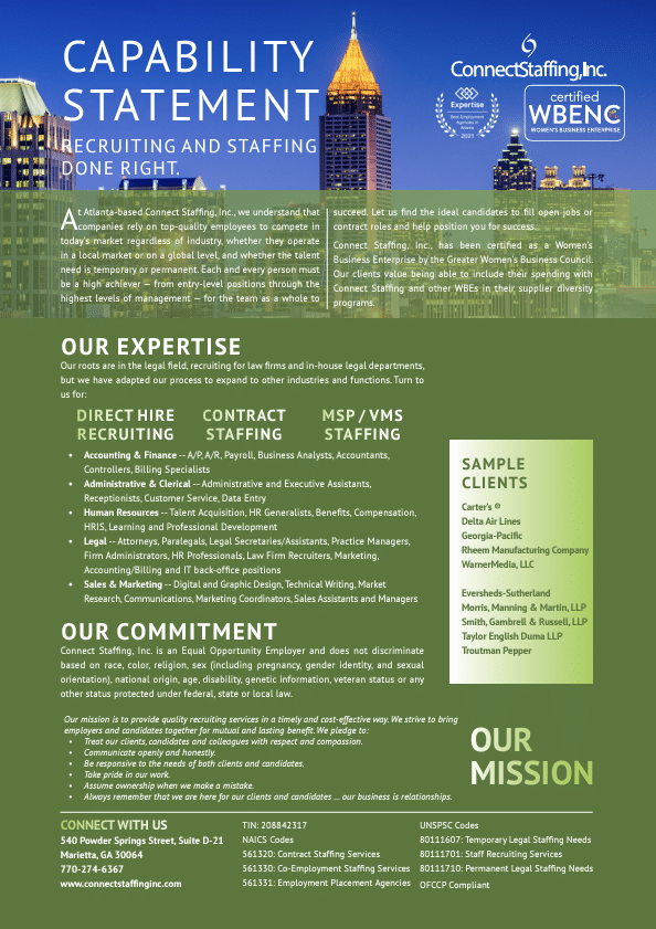 Connect Staffing Inc Capabilities Statement
