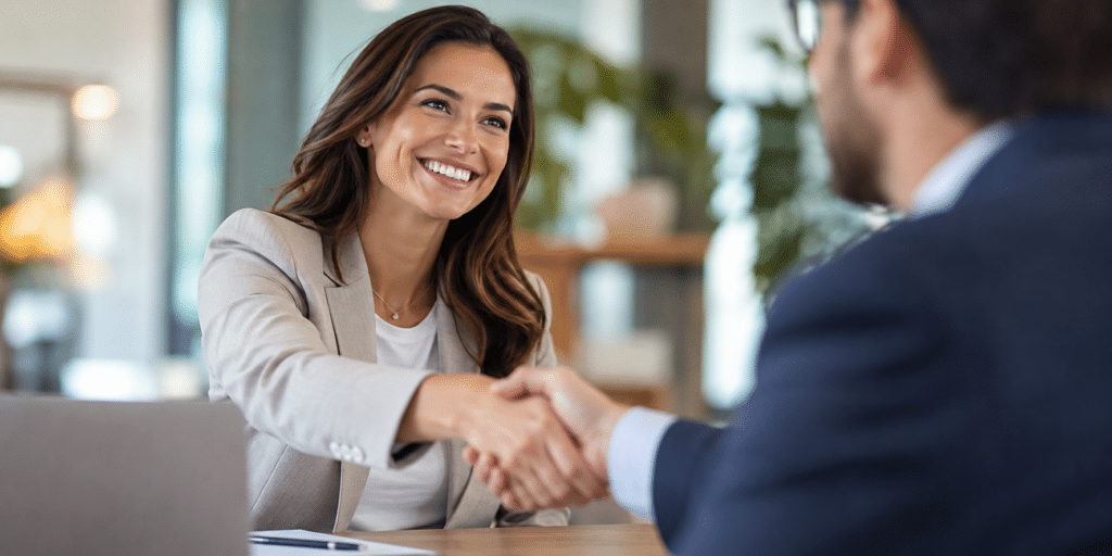 handshake during a job interview